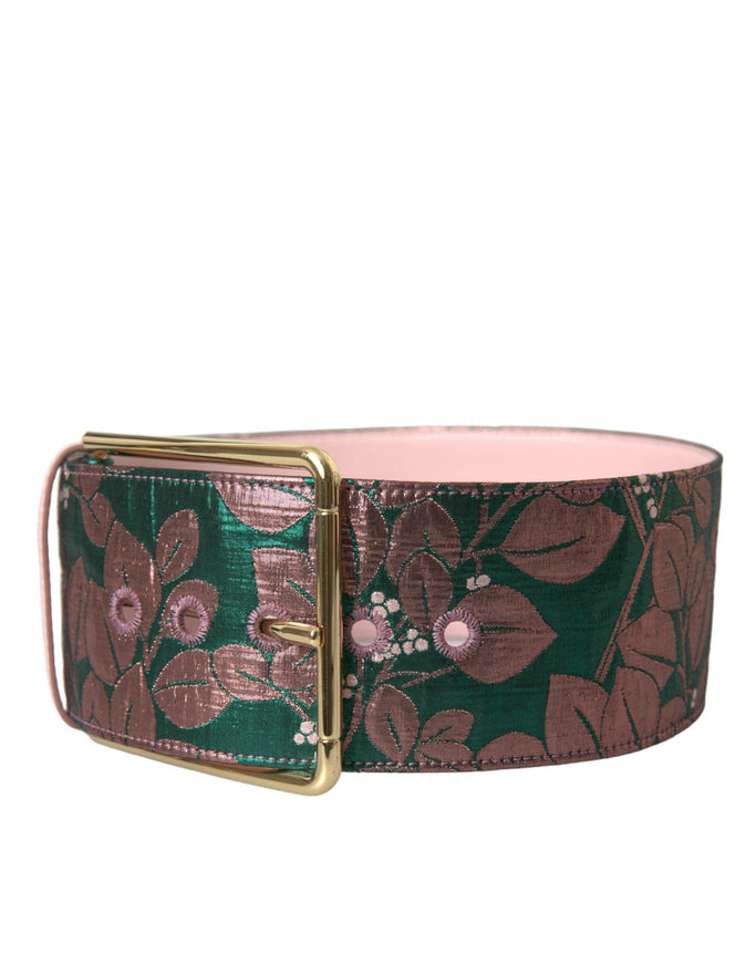 Dolce & Gabbana Jacquard Lurex Gold Buckle Belt - Ellie Belle