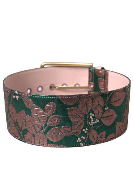 Dolce & Gabbana Jacquard Lurex Gold Buckle Belt - Ellie Belle