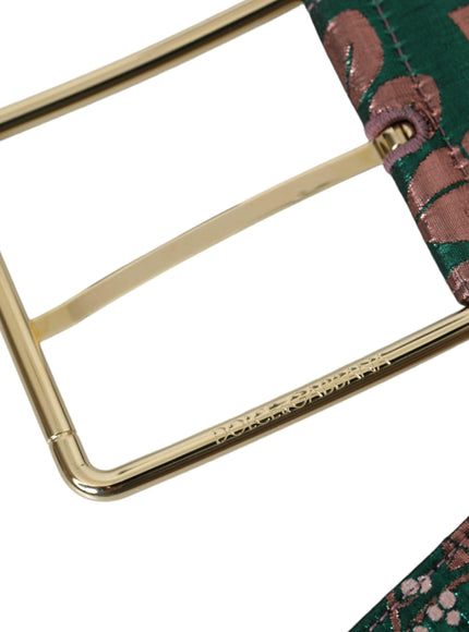 Dolce & Gabbana Jacquard Lurex Gold Buckle Belt - Ellie Belle