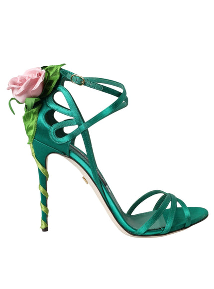 Dolce & Gabbana Keira Green Jeweled Sandals - Ellie Belle