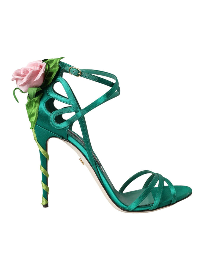 Dolce & Gabbana Keira Green Jeweled Sandals - Ellie Belle