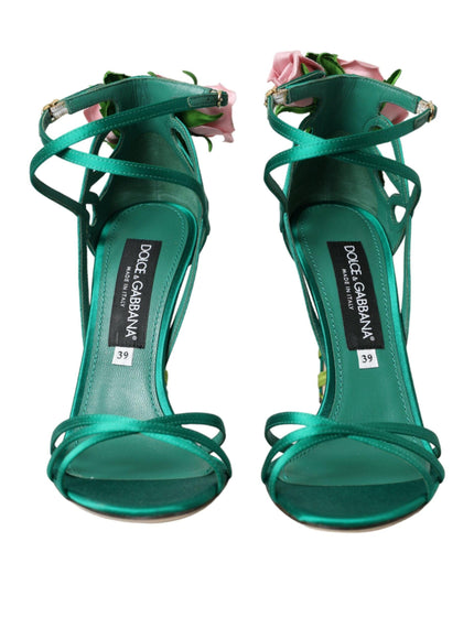 Dolce & Gabbana Keira Green Jeweled Sandals - Ellie Belle