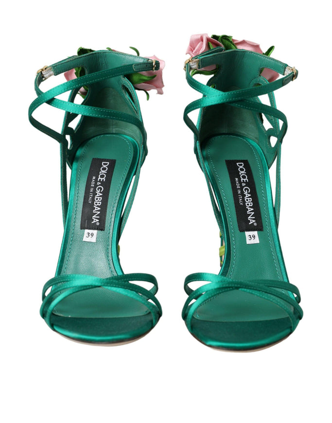 Dolce & Gabbana Keira Green Jeweled Sandals - Ellie Belle