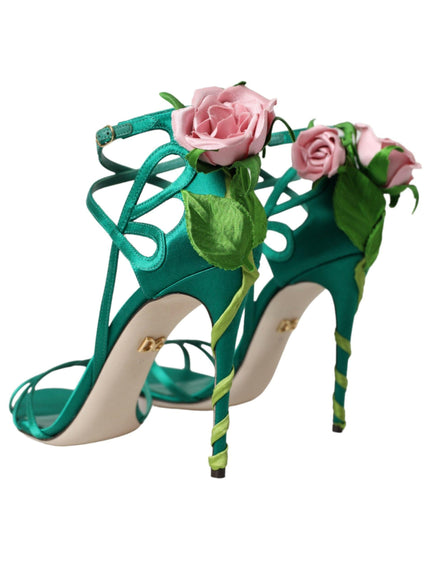 Dolce & Gabbana Keira Green Jeweled Sandals - Ellie Belle