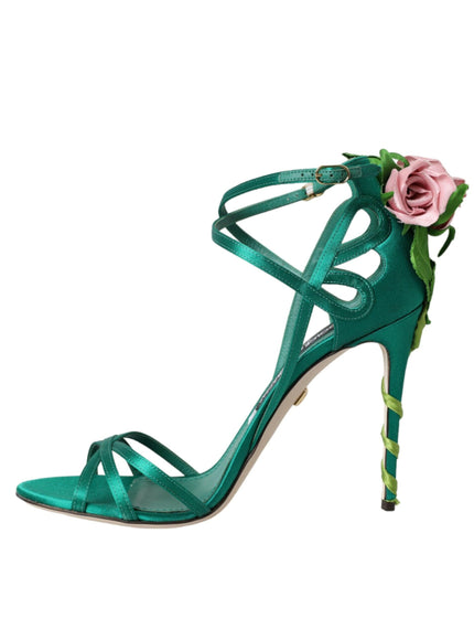 Dolce & Gabbana Keira Green Jeweled Sandals - Ellie Belle