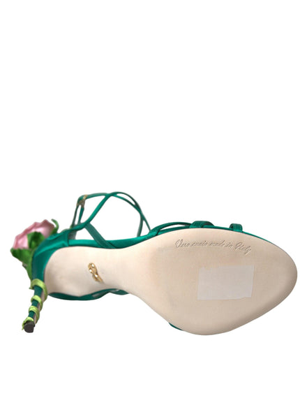 Dolce & Gabbana Keira Green Jeweled Sandals - Ellie Belle