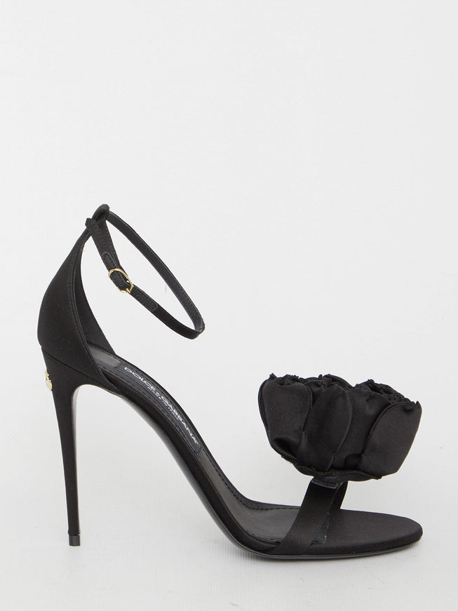 Dolce & Gabbana Keira Sandals In Satin - Ellie Belle