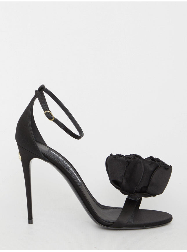 Dolce & Gabbana Keira Sandals In Satin - Ellie Belle