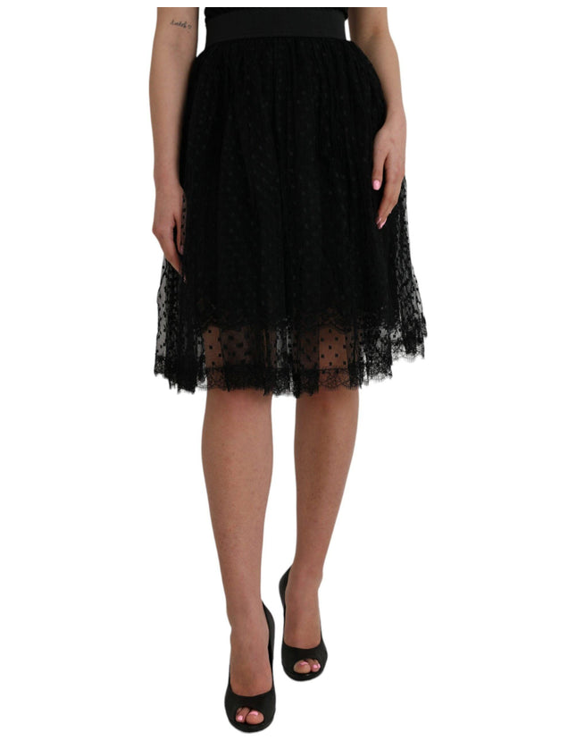 Dolce & Gabbana Lace Trim High Waisted Skirt - Ellie Belle