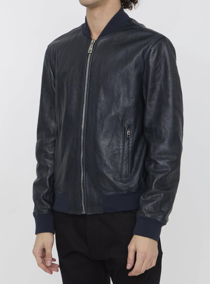 Dolce & Gabbana Leather Bomber Jacket - Ellie Belle