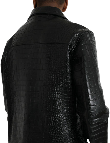 Dolce & Gabbana Leather Crocodile jacket - Ellie Belle