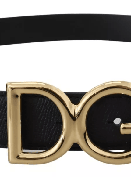 Dolce & Gabbana Leather DG Logo Buckle Belt - Ellie Belle