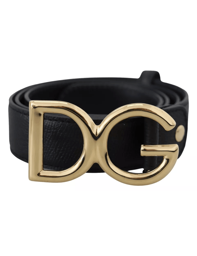 Dolce & Gabbana Leather DG Logo Buckle Belt - Ellie Belle