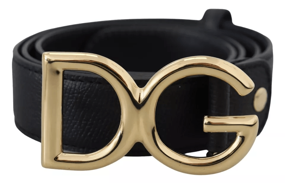 Dolce & Gabbana Leather DG Logo Buckle Belt - Ellie Belle