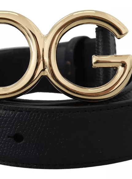 Dolce & Gabbana Leather DG Logo Buckle Belt - Ellie Belle