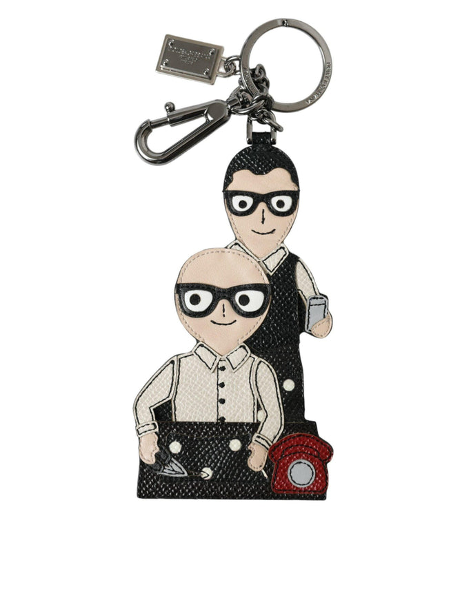 Dolce & Gabbana Leather Dominico Stefano #DGFAMILY Logo Badge Keychain - Ellie Belle