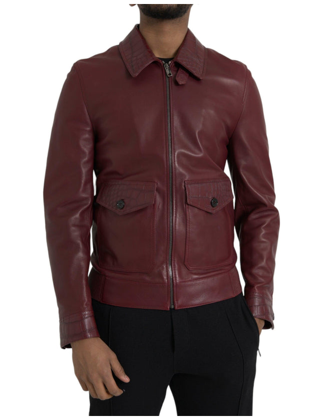 Dolce & Gabbana Leather Front Zip Biker Jacket - Ellie Belle