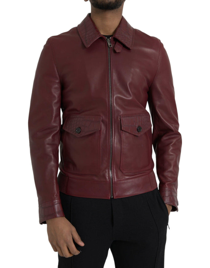 Dolce & Gabbana Leather Front Zip Biker Jacket - Ellie Belle