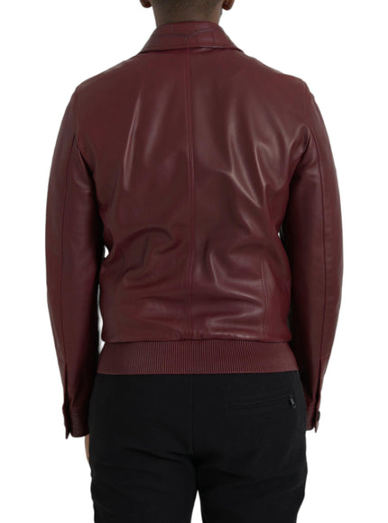 Dolce & Gabbana Leather Front Zip Biker Jacket - Ellie Belle