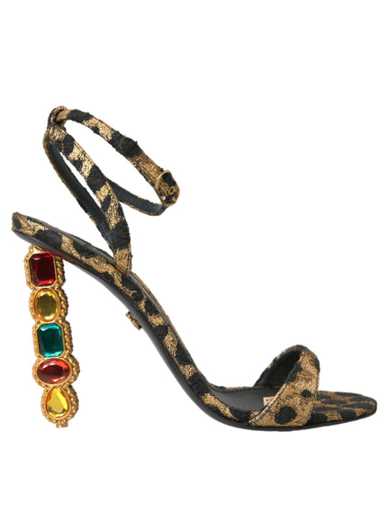 Dolce & Gabbana Leopard Crystals Sandals - Ellie Belle