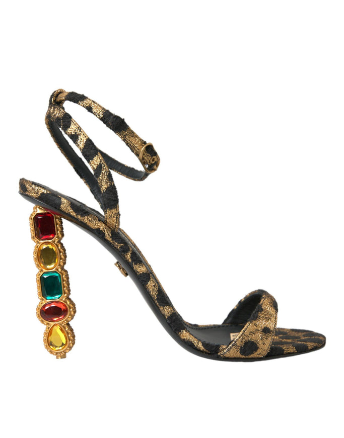 Dolce & Gabbana Leopard Crystals Sandals - Ellie Belle