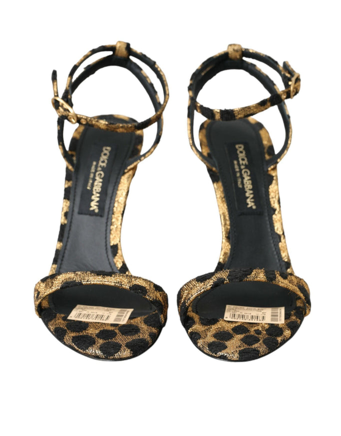 Dolce & Gabbana Leopard Crystals Sandals - Ellie Belle