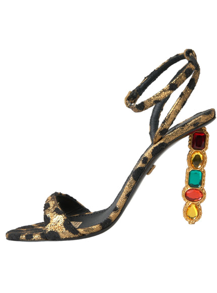 Dolce & Gabbana Leopard Crystals Sandals - Ellie Belle