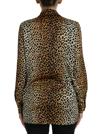 Dolce & Gabbana Leopard Silk-Blend Pajama Shirt - Ellie Belle