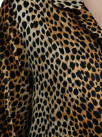 Dolce & Gabbana Leopard Silk-Blend Pajama Shirt - Ellie Belle