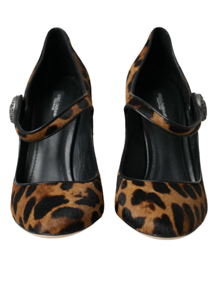 Dolce & Gabbana Leopard Velvet Mary Jane Pump - Ellie Belle