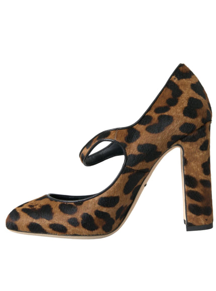 Dolce & Gabbana Leopard Velvet Mary Jane Pump - Ellie Belle