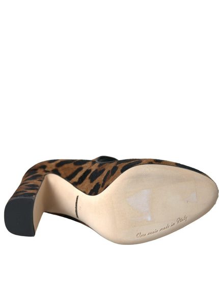 Dolce & Gabbana Leopard Velvet Mary Jane Pump - Ellie Belle