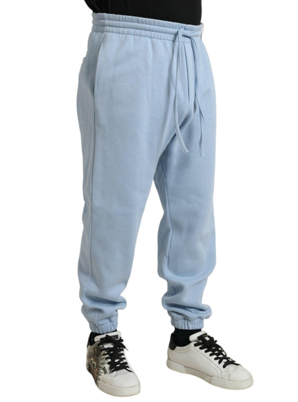 Dolce & Gabbana Light Blue Cotton Sweatpants Men Jogger Pants - Ellie Belle