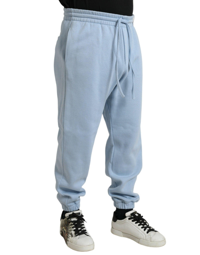 Dolce & Gabbana Light Blue Cotton Sweatpants Men Jogger Pants - Ellie Belle