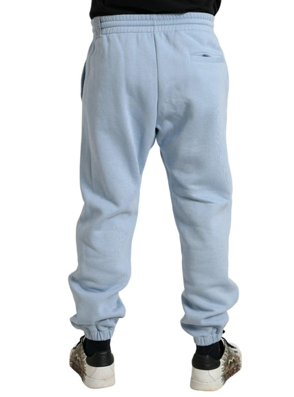 Dolce & Gabbana Light Blue Cotton Sweatpants Men Jogger Pants - Ellie Belle