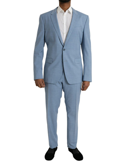 Dolce & Gabbana Light Blue Two Button Formal Suit Set - Ellie Belle