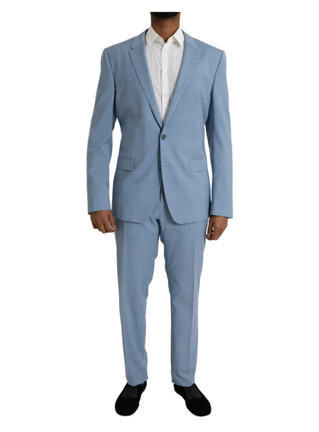 Dolce & Gabbana Light Blue Two Button Formal Suit Set - Ellie Belle