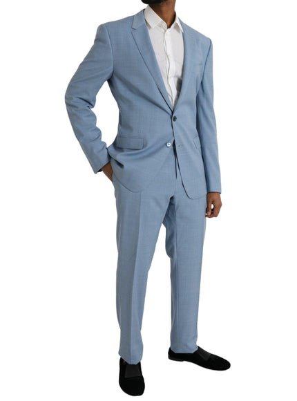 Dolce & Gabbana Light Blue Two Button Formal Suit Set - Ellie Belle