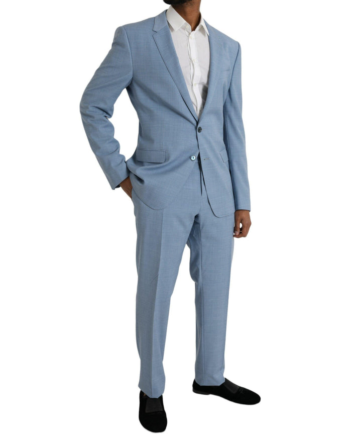 Dolce & Gabbana Light Blue Two Button Formal Suit Set - Ellie Belle