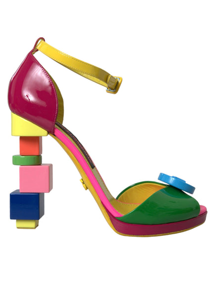 Dolce & Gabbana Logo Block Heel Sandals - Ellie Belle