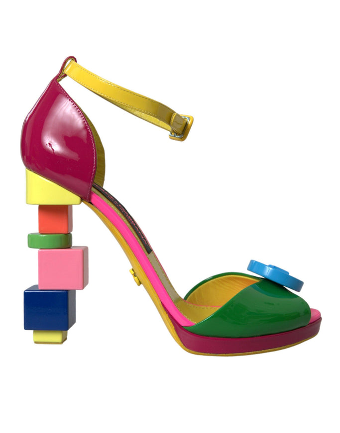 Dolce & Gabbana Logo Block Heel Sandals - Ellie Belle