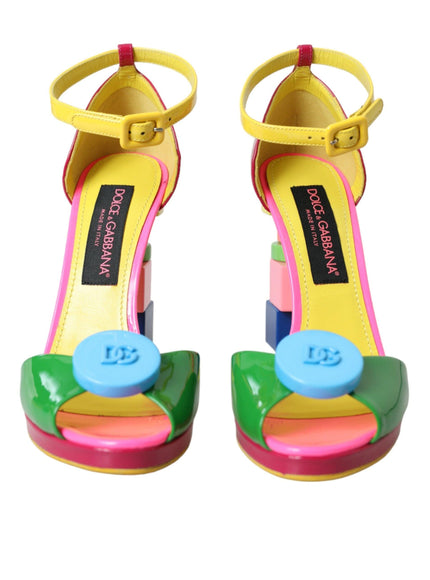 Dolce & Gabbana Logo Block Heel Sandals - Ellie Belle