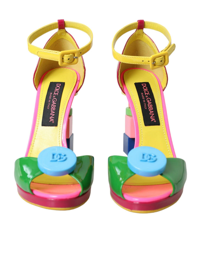 Dolce & Gabbana Logo Block Heel Sandals - Ellie Belle