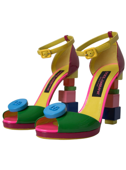 Dolce & Gabbana Logo Block Heel Sandals - Ellie Belle