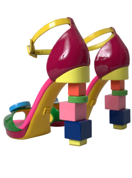 Dolce & Gabbana Logo Block Heel Sandals - Ellie Belle