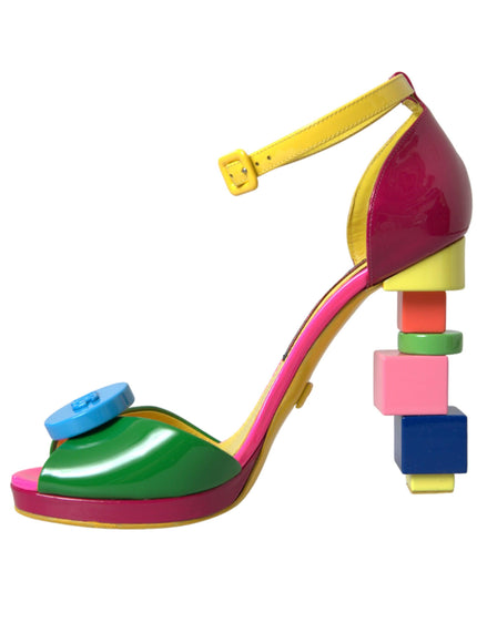 Dolce & Gabbana Logo Block Heel Sandals - Ellie Belle