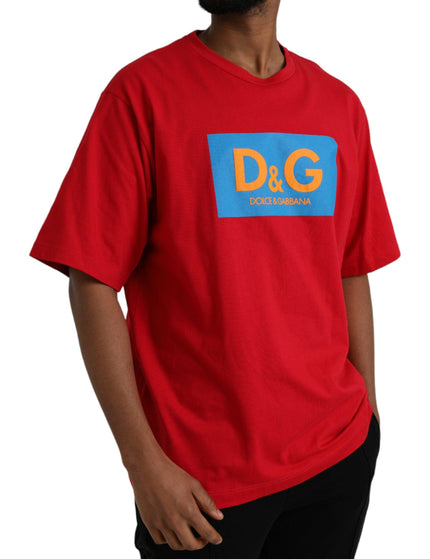 Dolce & Gabbana Logo Print T-shirt In Red - Ellie Belle