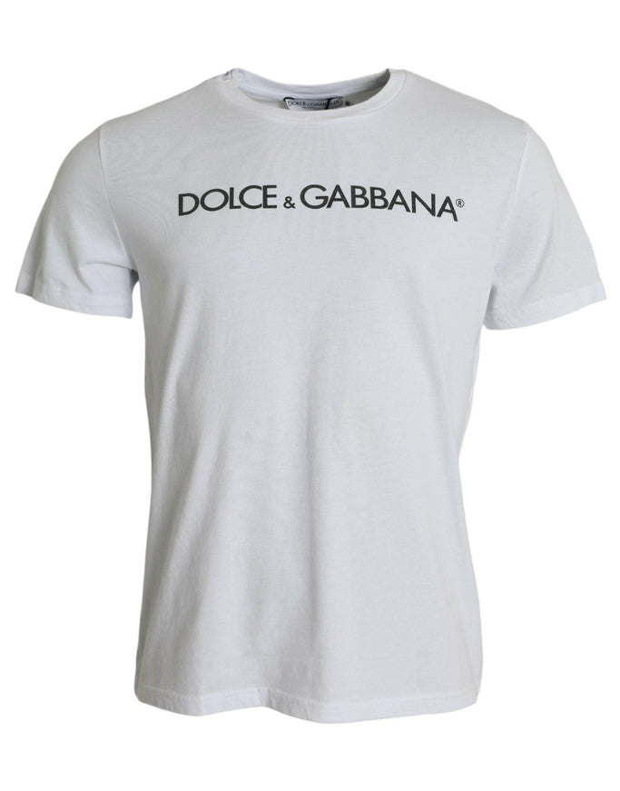 Dolce & Gabbana Logo Print T-Shirt In White - Ellie Belle