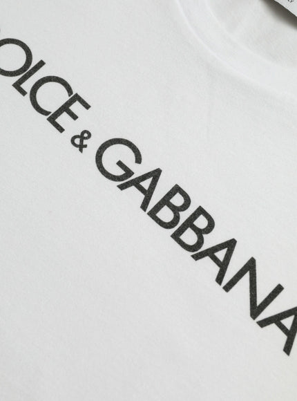 Dolce & Gabbana Logo Print T-Shirt In White - Ellie Belle