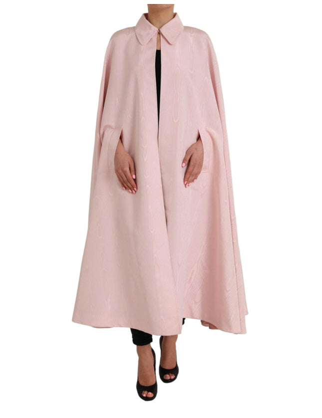 Dolce & Gabbana Long Cape Coat In Pink - Ellie Belle